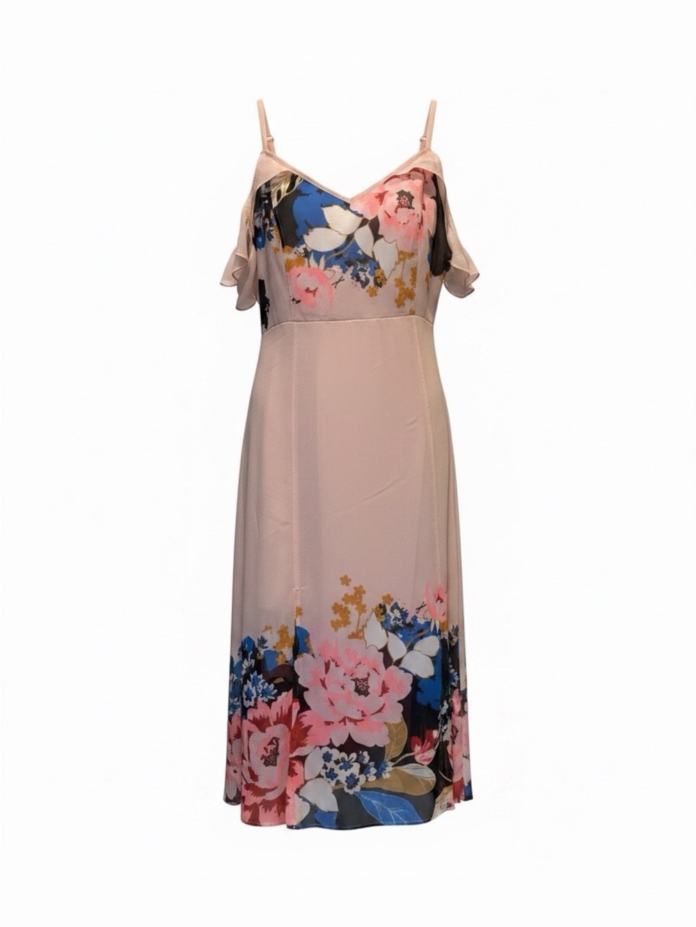 Express Blush Pink Floral Midi Slip Dress
